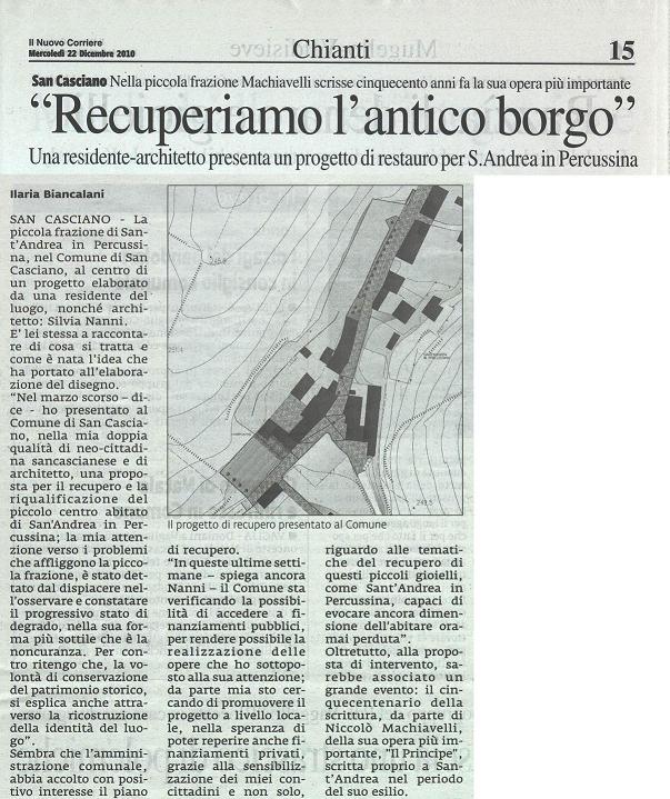 Articolo Nuovo Corriere Firenze 22.12.2010